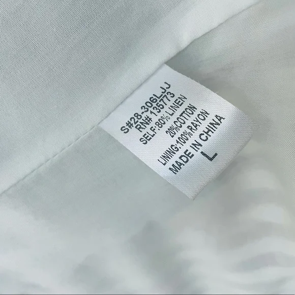 Olivaceous Striped Linen Blazer Size L - Picture 4 of 5